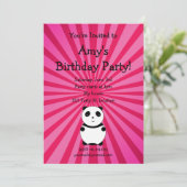 Cute panda verjaardagsuitnodiging kaart (Staand voorkant)
