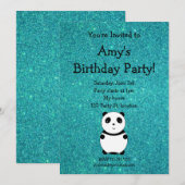 Cute panda verjaardagsuitnodiging kaart (Voorkant / Achterkant)