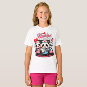 Cute Panda Verpleegsters Team T-shirt voor Verplee