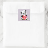 Cute Panda Vierkante Sticker (Tas)