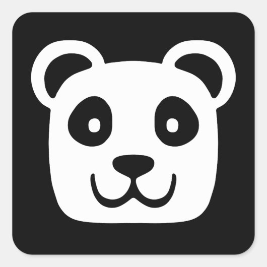 Cute Panda Vierkante Sticker (Voorkant)