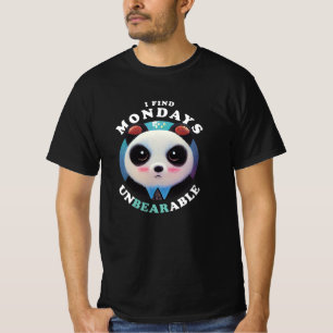 Cute Panda vindt maandag ondraaglijk   Pun-prijsop T-shirt