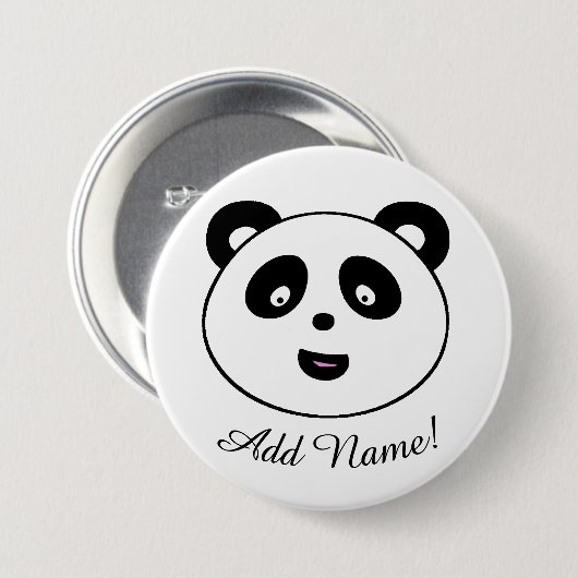 Cute Panda, voeg de Button van de Naam toe (Voorkant /achterkant)