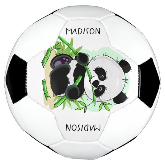 Cute Panda, voetbal met aangepaste naam (Gedraaid)