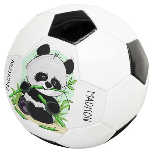 Cute Panda, voetbal met aangepaste naam (Drie kwart)