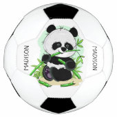Cute Panda, voetbal met aangepaste naam (Voorkant)