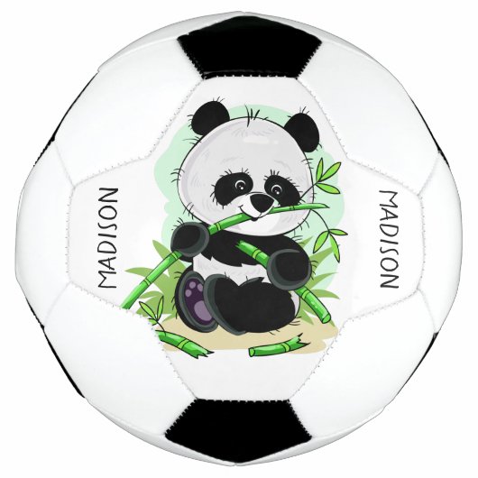 Cute Panda, voetbal met aangepaste naam (Voorkant)