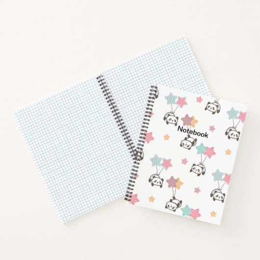 Cute Panda White Notitieboek (Binnen)