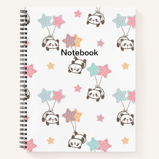 Cute Panda White Notitieboek (Voorkant)