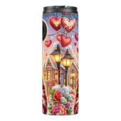 Cute Panda Winter Rose Bouquet Wrap Thermosbeker (Achterkant)