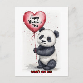 Cute Panda wishes you a Happy Mother's Day on a Feestdagenkaart