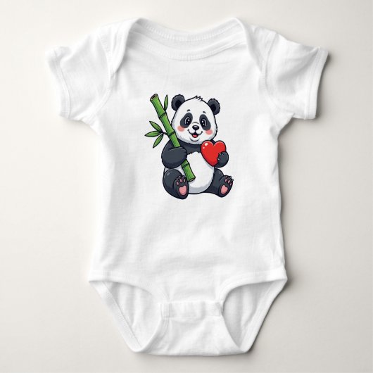 Cute Panda with Bamboo Kids Dress – Adorable Anima Romper (Voorkant)
