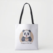 Cute Panda with Coffee Tote Bag (Voorkant)