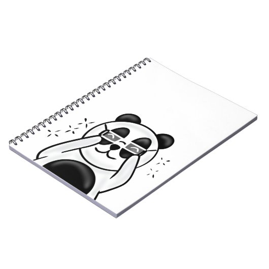 Cute Panda With Glasses Notitieboek (Linkerzijde)