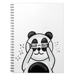 Cute Panda With Glasses Notitieboek