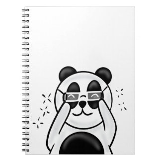 Cute Panda With Glasses Notitieboek
