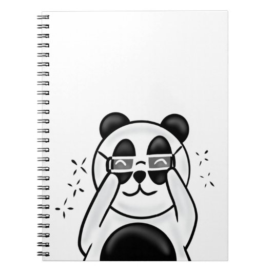 Cute Panda With Glasses Notitieboek (Voorkant)