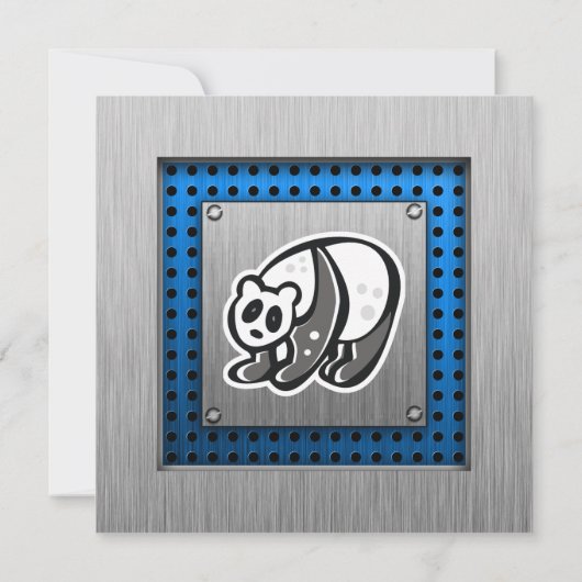 Cute Panda Zilver Kaart (Achterkant)