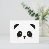 Cute panda zwart-wit briefkaart (Staand voorkant)
