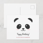 Cute panda zwarte witte gepersonaliseerde verjaard briefkaart (Voorkant / Achterkant)