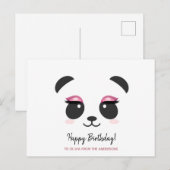 Cute panda zweeft Happy Birthday gepersonaliseerd Briefkaart (Voorkant / Achterkant)