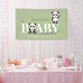 Cute Pandabeer Kawaii Geslacht Neutrale Baby Showe Spandoek