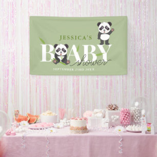 Cute Pandabeer Kawaii Geslacht Neutrale Baby Showe Spandoek