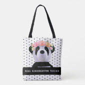 Cute Pandabeer Stippen Leraren Tas (Achterkant)