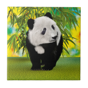 Cute Pandabeer Welp Kawaii Dierenliefhebber Cadeau Tegeltje
