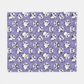Cute pandabeerpoot blauwe achtergrond fleece deken (Voorkant (Horizontaal))