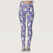 Cute pandabeerpoot blauwe achtergrond leggings (Voorkant)