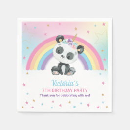 Cute Pandacorn Panda Birthday Party Rainbow Servet