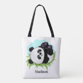 Cute Pandas aangepaste naamzakken Tote Bag (Achterkant)