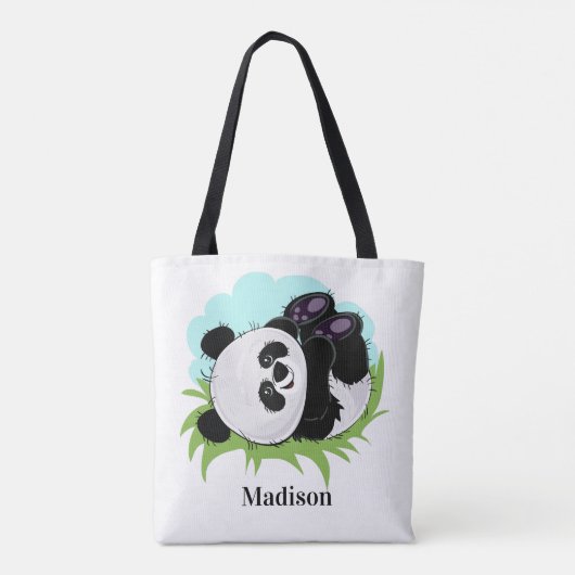 Cute Pandas aangepaste naamzakken Tote Bag (Achterkant)