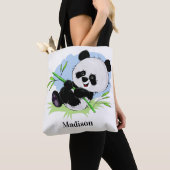 Cute Pandas aangepaste naamzakken Tote Bag (Dichtbij)