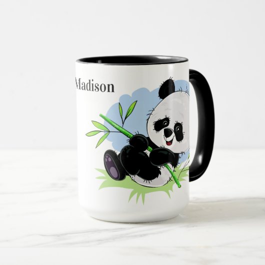 Cute Pandas aangepaste name mokken (Voorkant rechts)