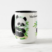 Cute Pandas aangepaste name mokken (Voorkant links)