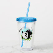 Cute Pandas aangepaste tumblers 1/2 Acryl Drinkbeker (Achterkant)