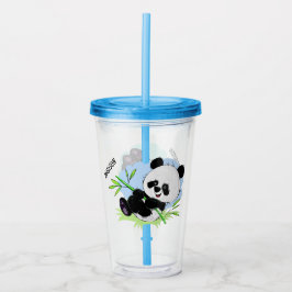 Cute Pandas aangepaste tumblers 1/2 Acryl Drinkbeker