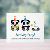 Cute Pandas Birthday Party Acryl Bord (Neutraal)