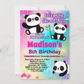 Cute Pandas Birthday Party Kaart (Voorkant)