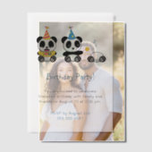 Cute Pandas Birthday Party Vellum Uitnodigingen (Offset (Koppel))