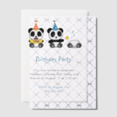 Cute Pandas Birthday Party Vellum Uitnodigingen (Offset (Uitnodiging))