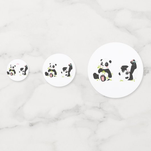 Cute pandas confetti (Achterkanten)