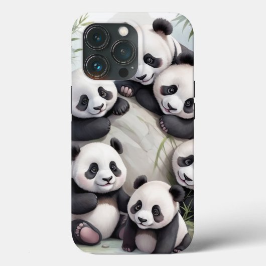 Cute Pandas Group Photo Case-Mate iPhone Case (Achterkant)