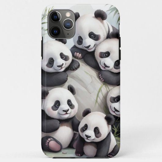 Cute Pandas Group Photo Case-Mate iPhone Case (Achterkant)