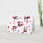 Cute Pandas Heart Valentijnsdag Kaart (Voorkant)