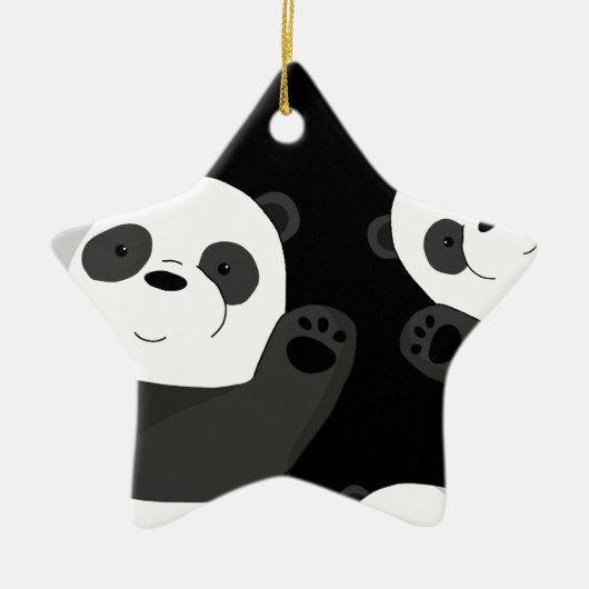 Cute pandas keramisch ornament (Voorkant)