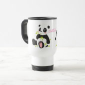 Cute pandas koffiemok reisbeker (Voorkant links)