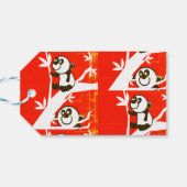 Cute Pandas op een Bamboe boom Cadeaulabel (Achterkant Horizontaal)